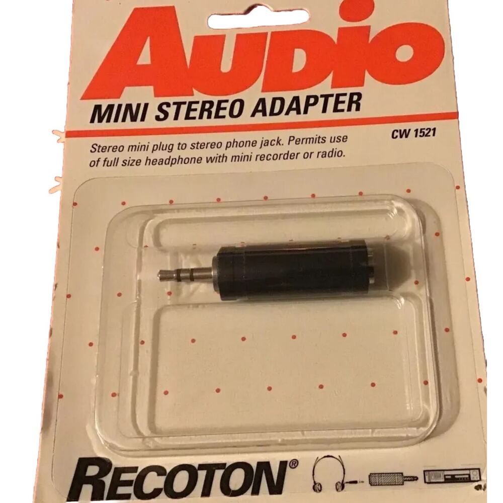 Recoton Mini Stereo Adapter CW 1521- New In Package